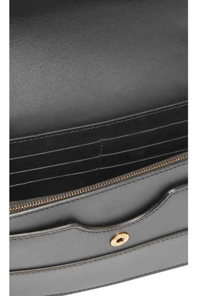 Shop Gucci Queen Margaret Embellished Leather Shoulder Bag In Black