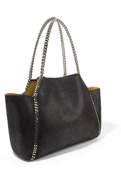 Shop Stella Mccartney The Falabella Medium Reversible Faux Brushed-leather Tote In Black