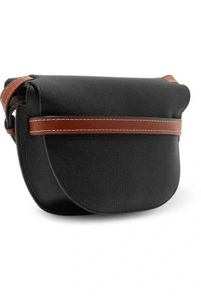 Shop Loewe Gate Small Textured-leather Shoulder Bag In Black