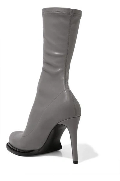 Shop Stella Mccartney Faux Stretch-leather Sock Boots In Gray