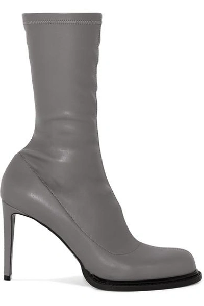 Shop Stella Mccartney Faux Stretch-leather Sock Boots In Gray