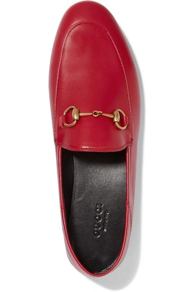 Shop Gucci Brixton Horsebit-detailed Leather Collapsible-heel Loafers