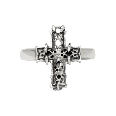Shop Emanuele Bicocchi Silver Small Cross Ring
