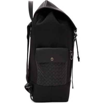 Shop Bottega Veneta Black Flap Backpack In 1000 Black