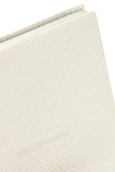 Shop Smythson Panama Bridesmaid Textured-leather Notebook In White