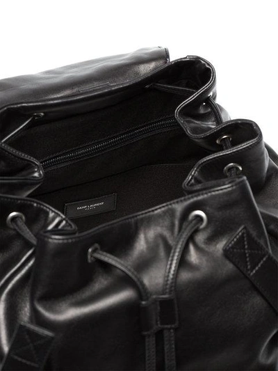 Shop Saint Laurent Black Buckle Backpack In 1000 -nero/nero/nero/nero