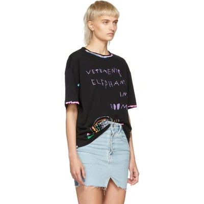 Shop Vetements Black Elephant Luis T-shirt