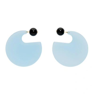 Shop Marni Blue Round Resin Earrings In 00b22 Sky B