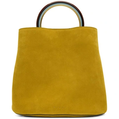 Shop Marni Yellow Pannier Bucket Bag In 00y66 Honey