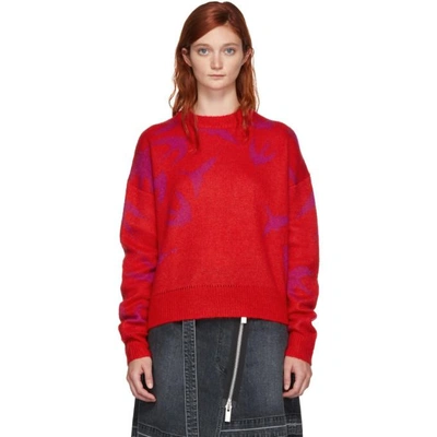 Shop Mcq By Alexander Mcqueen Mcq Alexander Mcqueen Red And Pink Swallow Swarm Sweater In 6516 Rd/pi