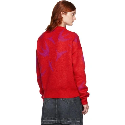 Shop Mcq By Alexander Mcqueen Mcq Alexander Mcqueen Red And Pink Swallow Swarm Sweater In 6516 Rd/pi