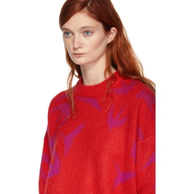 Shop Mcq By Alexander Mcqueen Mcq Alexander Mcqueen Red And Pink Swallow Swarm Sweater In 6516 Rd/pi