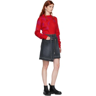 Shop Mcq By Alexander Mcqueen Mcq Alexander Mcqueen Red And Pink Swallow Swarm Sweater In 6516 Rd/pi