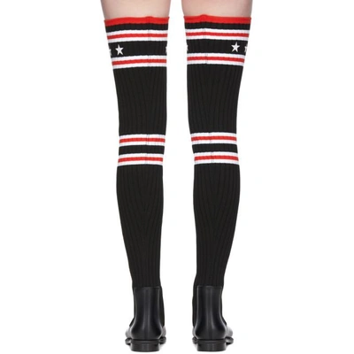 Shop Givenchy Black Over-the-knee Sock Rain Boots In 009 Red