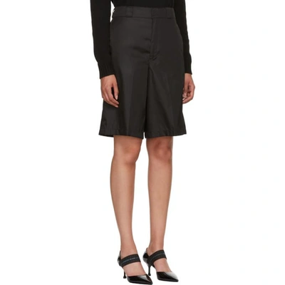 Shop Prada Black Oversized Nylon Shorts In F0002 Black