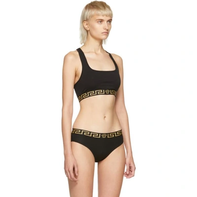 Shop Versace Underwear Black Medusa Sports Bra In A1008 Black