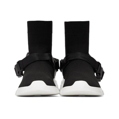 Shop Prada Black Buckled Neoprene Sock Sneakers In F0967 Black