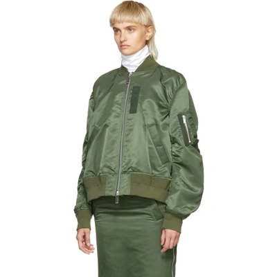 Shop Sacai Khaki Ma-1 Blouson Bomber Jacket In 501 Khaki