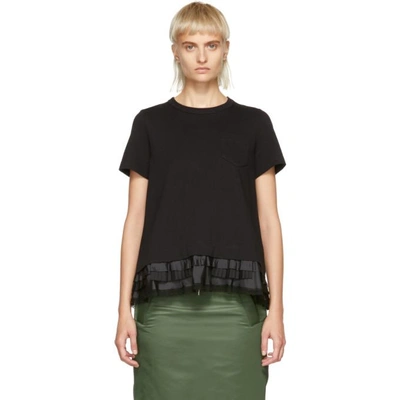 Shop Sacai Black Cotton Jersey T-shirt In 001 Black