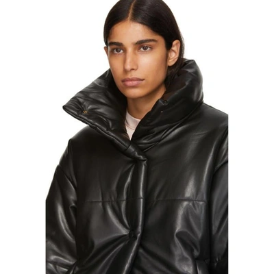 Shop Nanushka Black Vegan Leather Hide Jacket