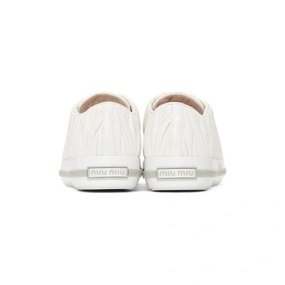 Shop Miu Miu White Nappa Leather Maltesse Sneaker In F0009 Bianc