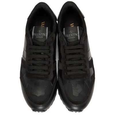 Shop Valentino Black  Garavani Stud Runner Trainers