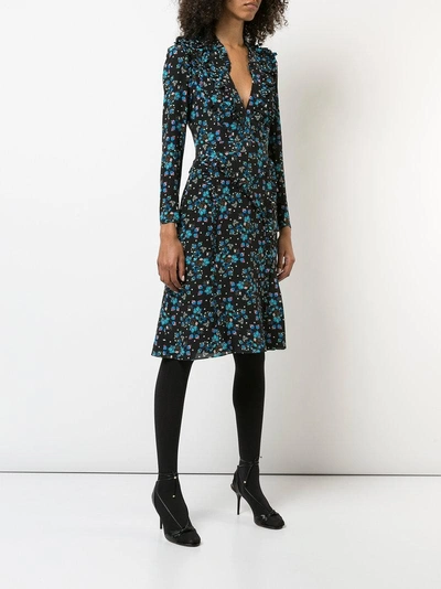 ALTUZARRA FLORAL WRAP DRESS - 黑色