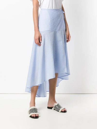 Shop Ganni Charron Wrap Skirt - Blue