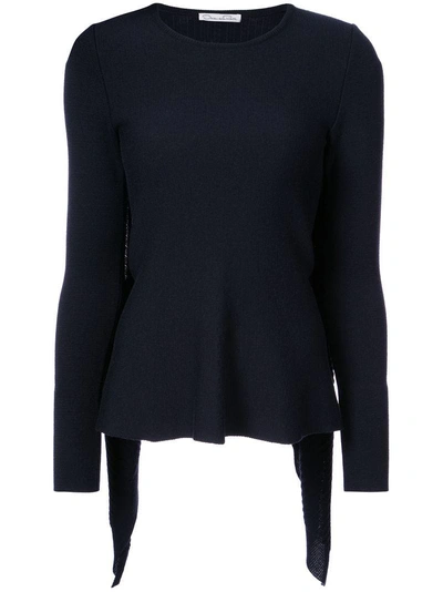 Shop Oscar De La Renta Cape-effect Sweater - Black