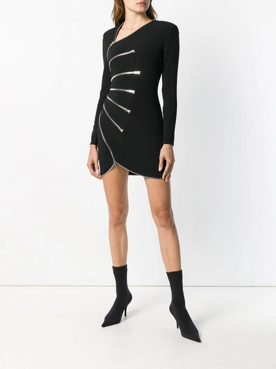 Shop Alexander Wang Zip Detailed Fitted Dress - Black