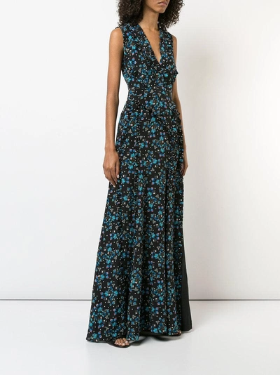 Shop Altuzarra Floral Flared Maxi Dress - Black