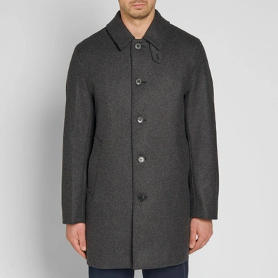 Shop Mackintosh Classic Wool Car Coat In Black