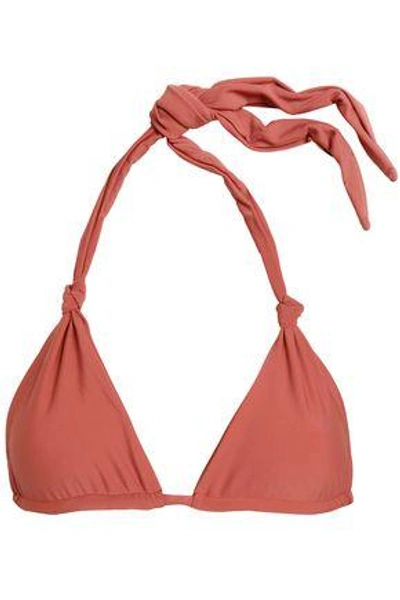 Shop Mikoh Woman Knotted Triangle Bikini Top Antique Rose