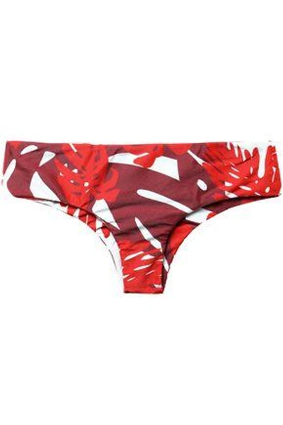 Shop Mikoh Woman Low-rise Printed Bikini Briefs Red