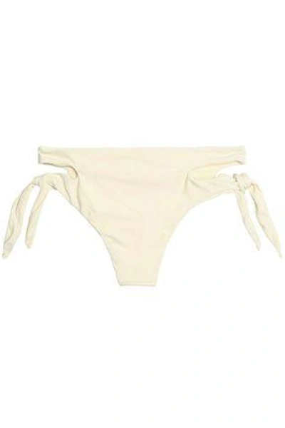 Shop Mikoh Woman Knotted Low-rise Bikini Briefs Ivory