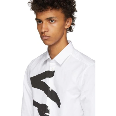 Shop Kenzo White Signature Logo Urban Slim Shirt In 01 White