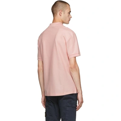 Shop Burberry Pink Densford Polo In Palepink