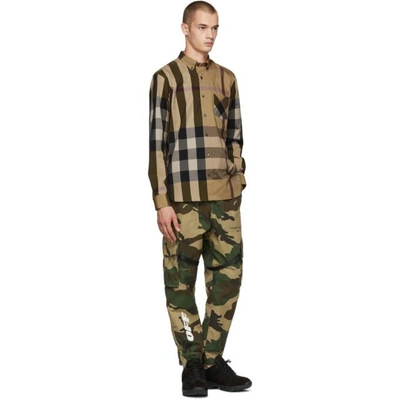 Shop Burberry Beige Check Thornaby Shirt