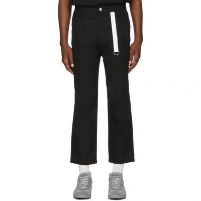 Shop Helmut Lang Black Cropped Canvas Trousers In 001.black