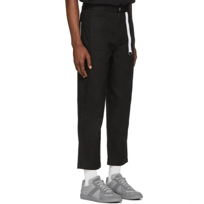 Shop Helmut Lang Black Cropped Canvas Trousers In 001.black