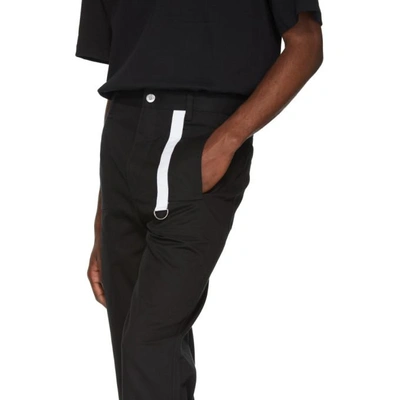 Shop Helmut Lang Black Cropped Canvas Trousers In 001.black