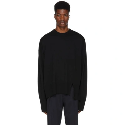 Shop Wooyoungmi Black Very Long Sleeves Sweater In 502b Black