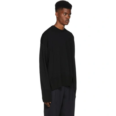 Shop Wooyoungmi Black Very Long Sleeves Sweater In 502b Black