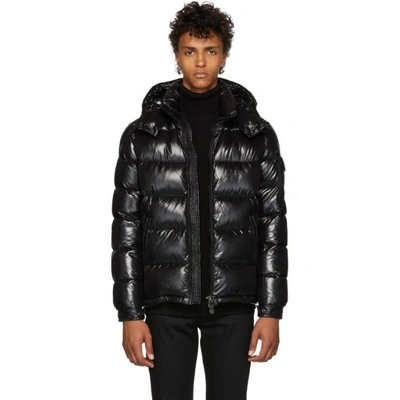 Moncler Maya Lacquered Down Jacket In Black | ModeSens