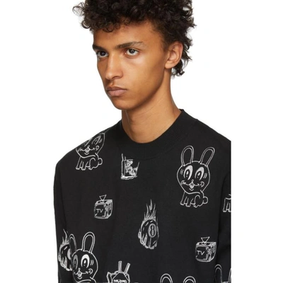 Shop Mcq By Alexander Mcqueen Mcq Alexander Mcqueen Black Bunny Sticker Sweatshirt In 1000-black