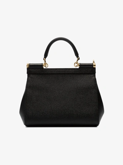 Shop Dolce & Gabbana Black Sicily Small Leather Bag