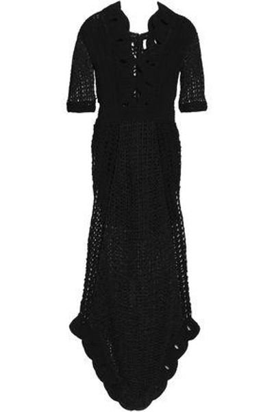 Shop Alice Mccall Woman La La Lady Cutout Metallic Crocheted Maxi Dress Black