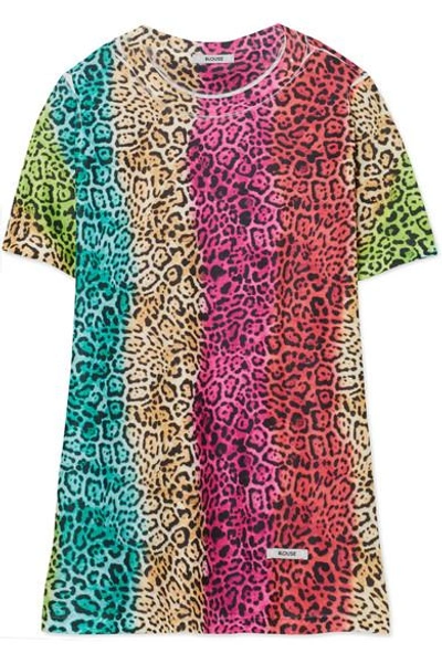 Shop Blouse Leopard-print Cotton-jersey T-shirt In Pink
