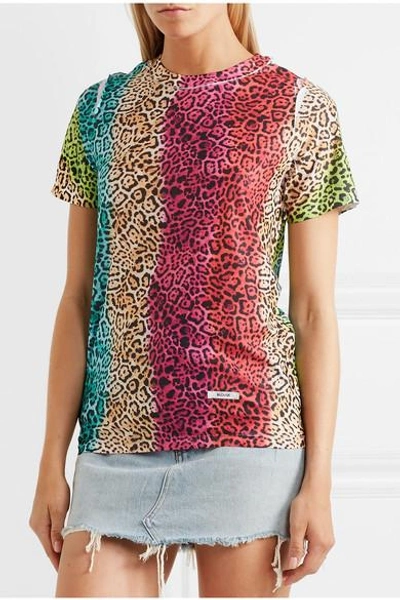 Shop Blouse Leopard-print Cotton-jersey T-shirt In Pink