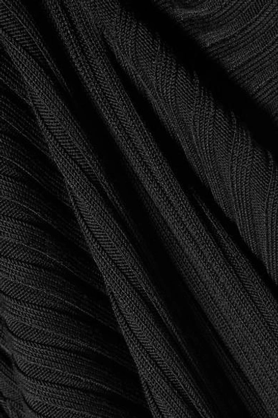 Shop Joseph Ribbed Stretch-knit Midi Skirt In Black